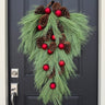 Nostalgic Red Ornament & Pine Swag – Handcrafted Christmas Door Decor | - TwoInspireYou