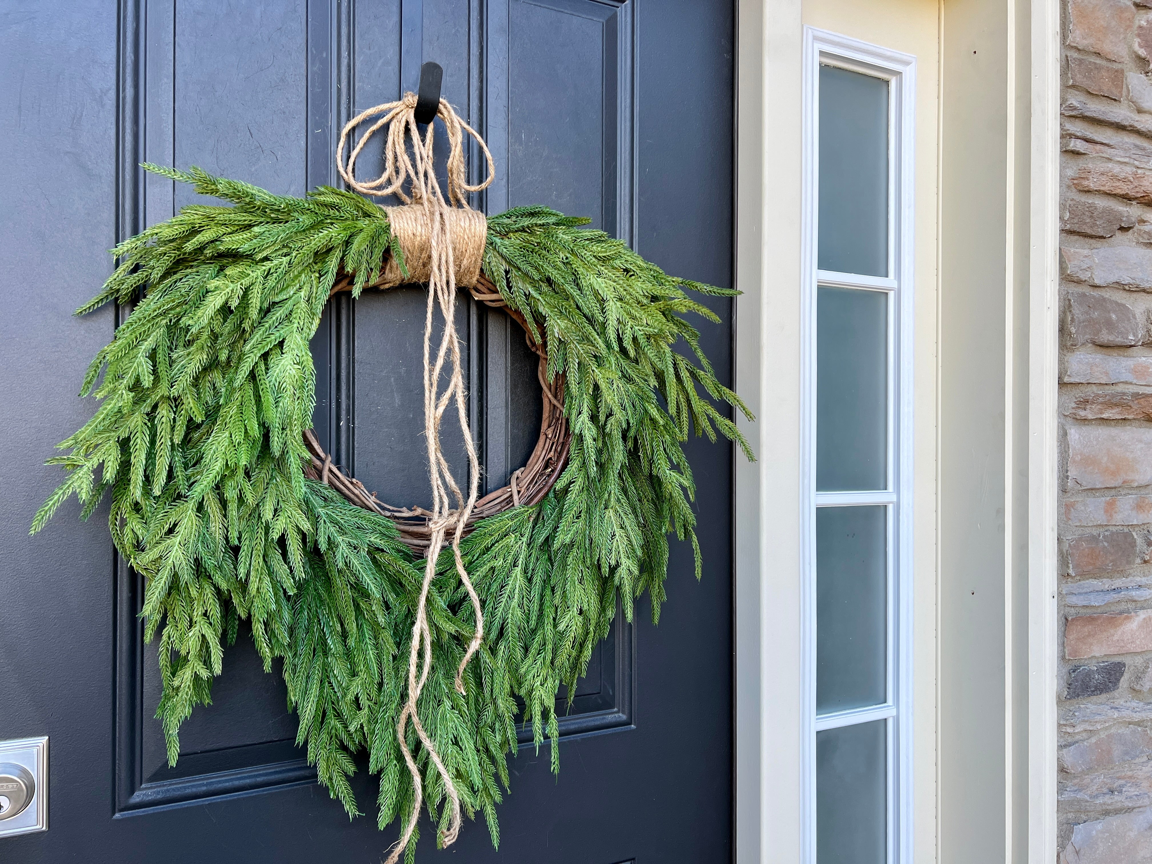 Norfolk Pine Decorative Wreath for Front Door