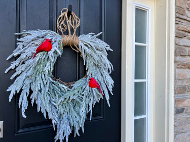 Flocked Heart Shaped Christmas Wreath – Handmade Winter & Holiday Door Décor - TwoInspireYou