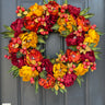 Red & Gold Peony Wreath for Fall – Front Door Thanksgiving Decor - TwoInspireYou