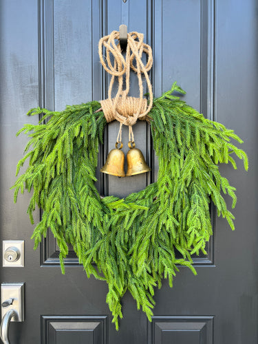 Norfolk Pine Bell Wreath for Christmas - TwoInspireYou