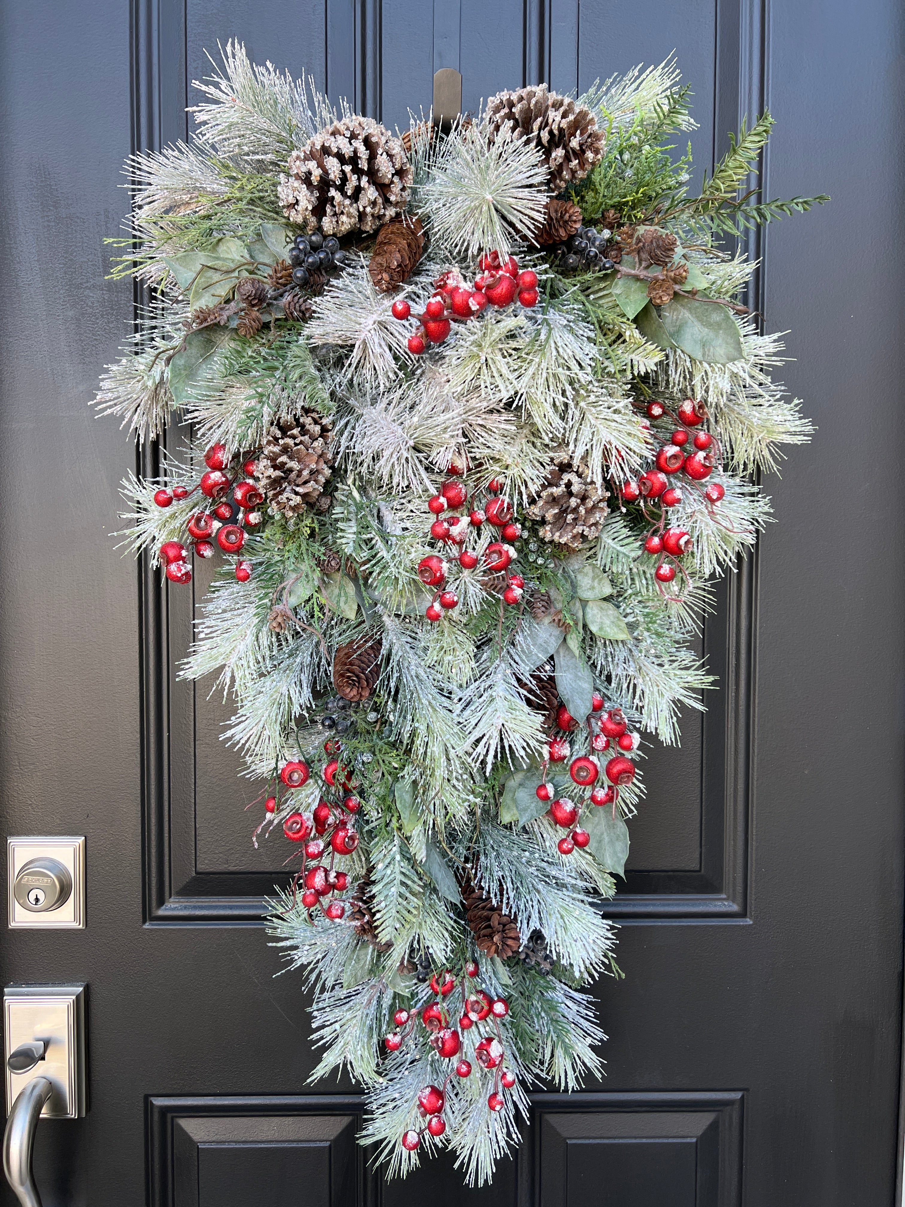 Flocked Pine Swag Christmas Wreath