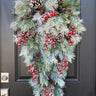 Flocked Pine Swag Christmas Wreath - TwoInspireYou