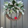 Frosted Magnolia and Cardinal Christmas Wreath - TwoInspireYou