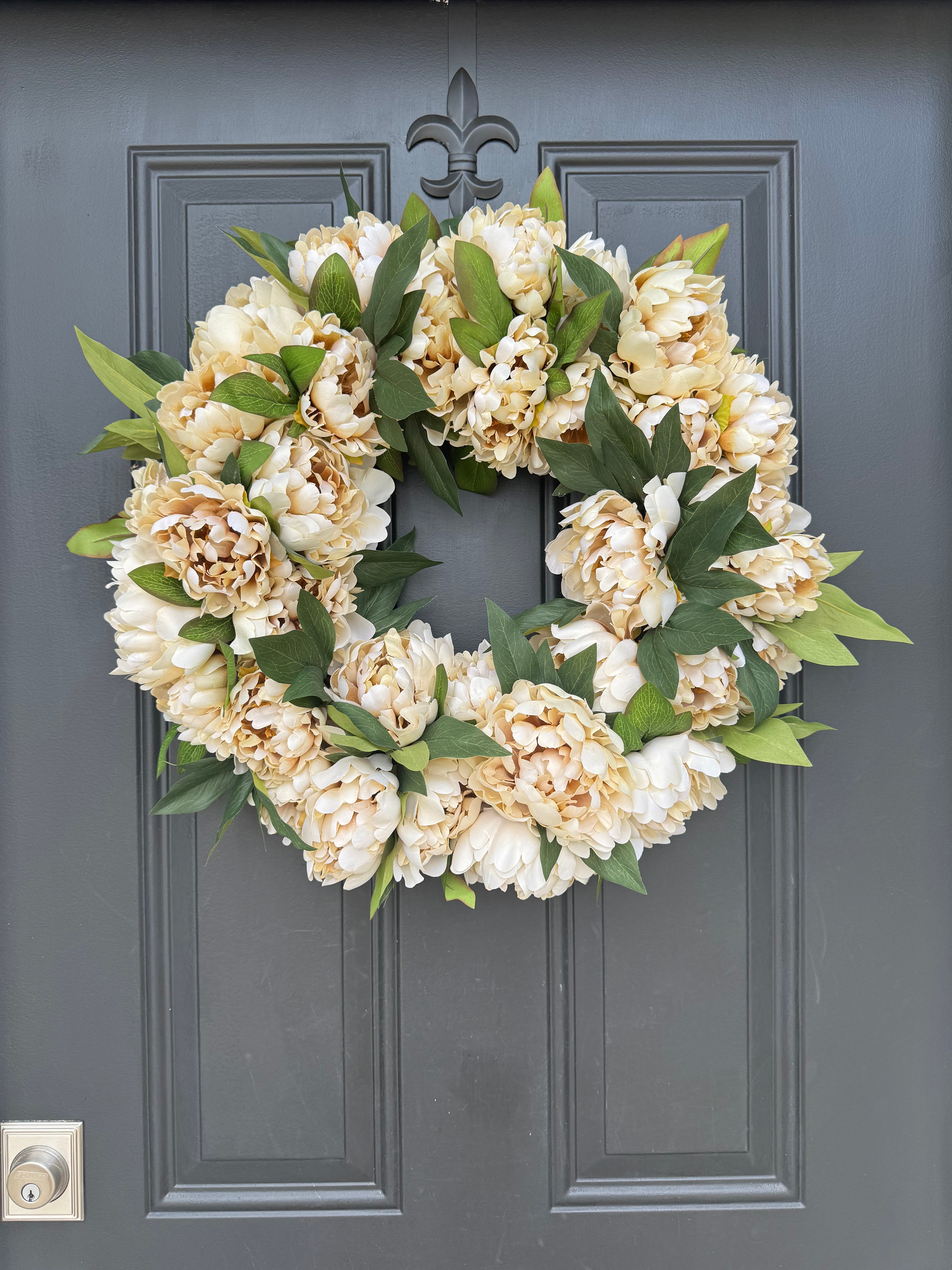 Fall Cream Peony Wreath - TwoInspireYou