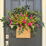 Summer Door Basket with Pink Ranunculus and Lush Greenery - TwoInspireYou