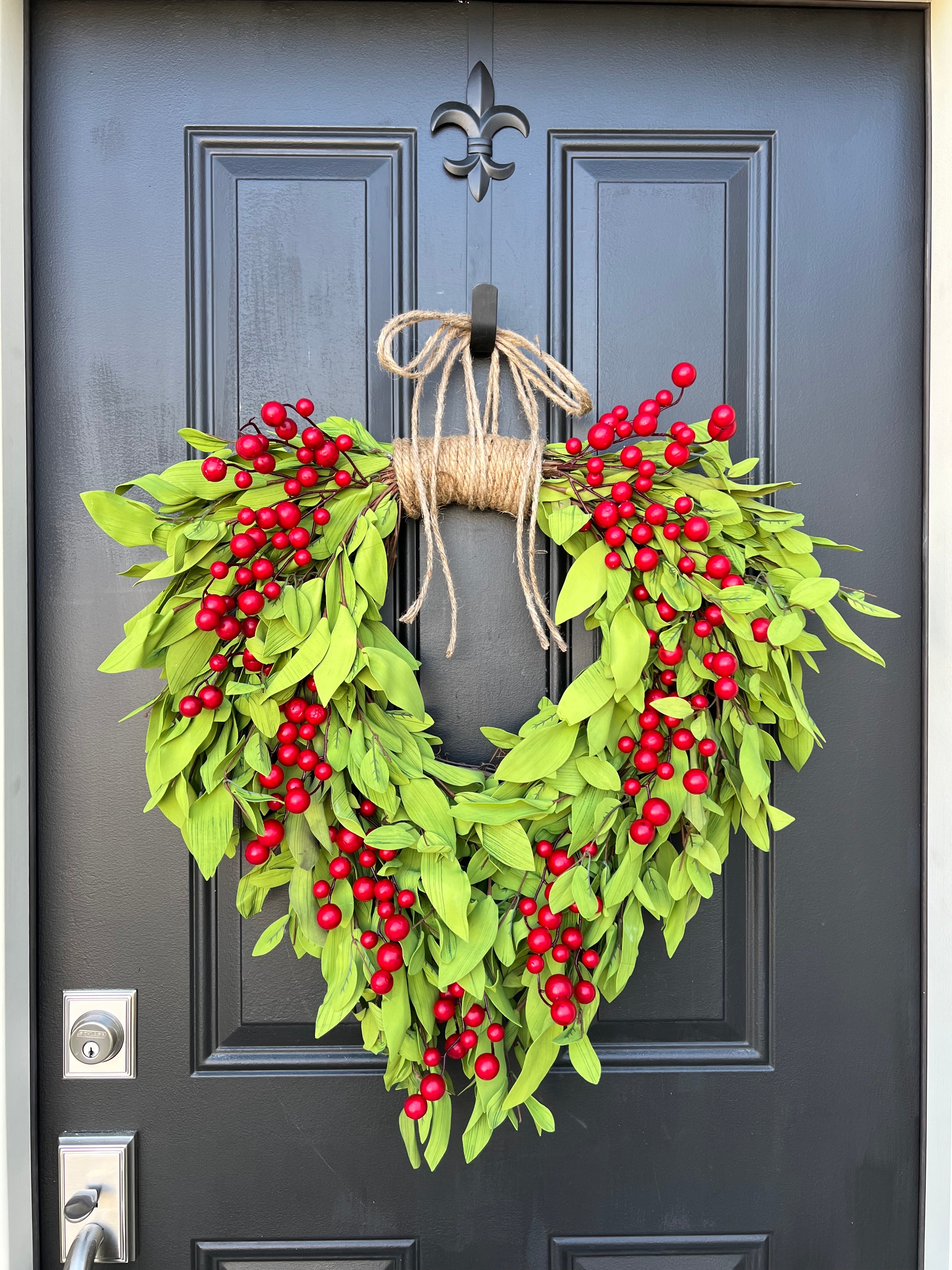 Heart of Holly Christmas Wreath