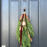 Juniper & Velvet Ribbon Holiday Swag Wreath with Bells - TwoInspireYou