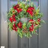 Poinsettia and Pinecone Christmas Wreath - TwoInspireYou
