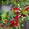 Poinsettia and Pinecone Christmas Wreath - TwoInspireYou