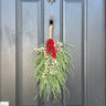 Red and White Berry Cascade Door Swag for Christmas - TwoInspireYou