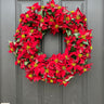 Holiday Red Poinsettia Wreath - TwoInspireYou