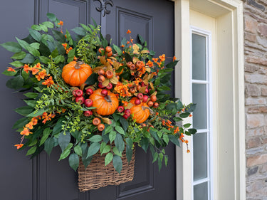 Pumpkin and Bittersweet Basket for Fall