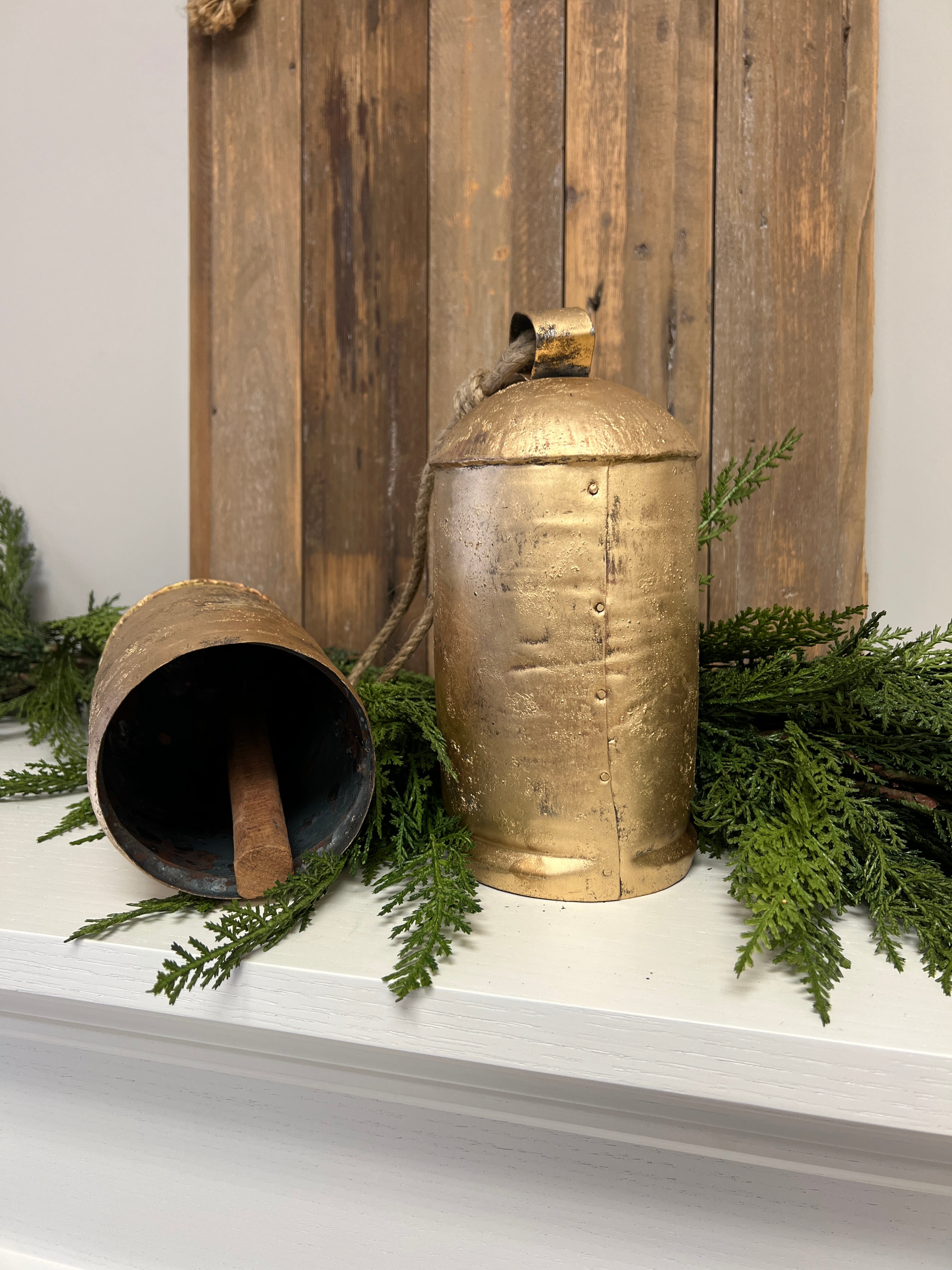 Vintage Inspired Metal Cow Bells – Rustic Christmas Mantel & Door Decor