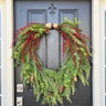 Rustic Pinecone and Berry Cascade Christmas Wreath - TwoInspireYou