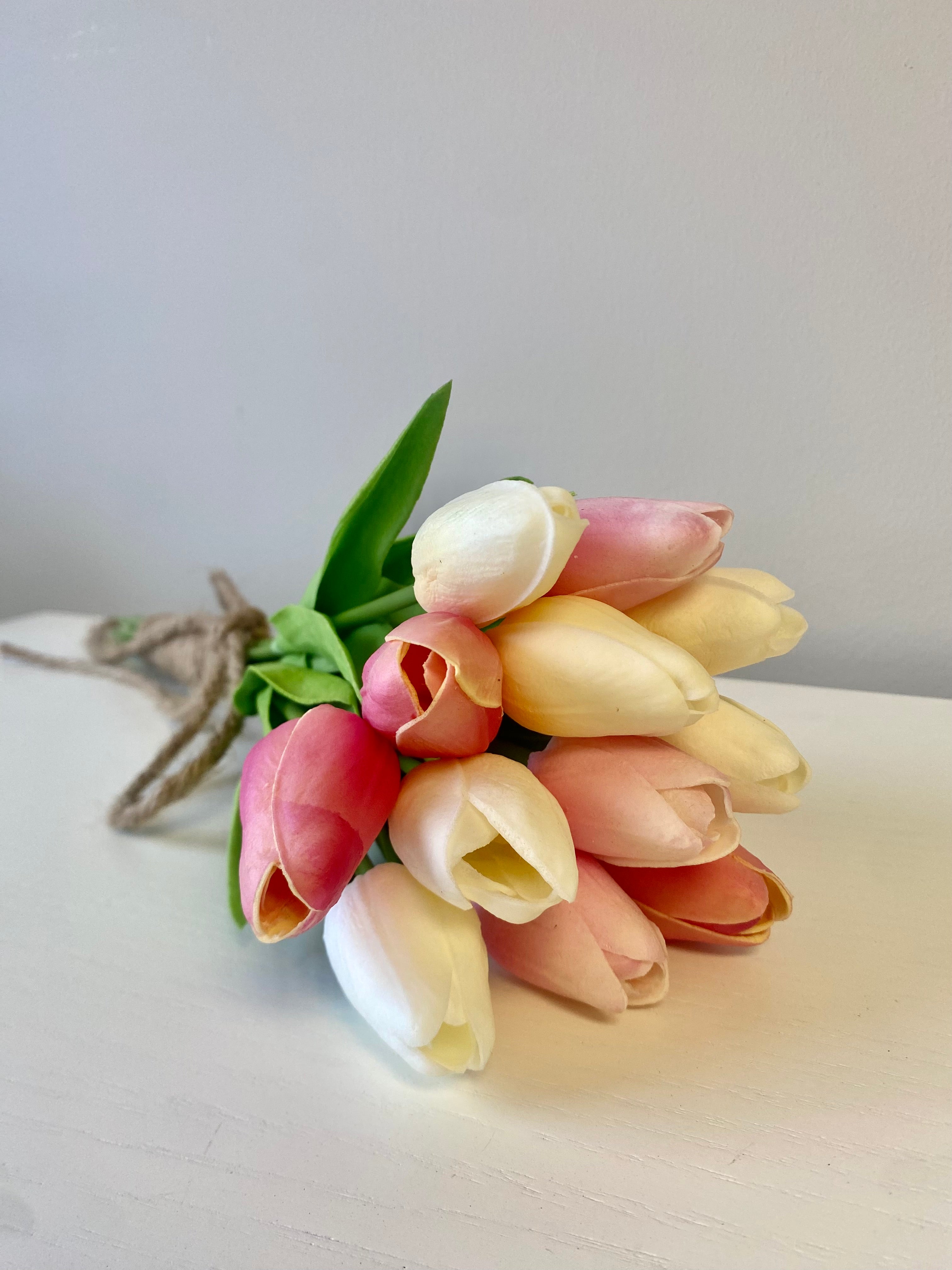 Pink & Cream Tulip Bouquet Bundle