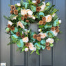 Peony and Pinecone Winter Wreath for Front Door - TwoInspireYou