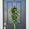 Holiday Cascade Swag with Holly and Pinecone - TwoInspireYou