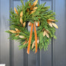 Gold Bay Leaf and Pine Wreath for Winter - TwoInspireYou