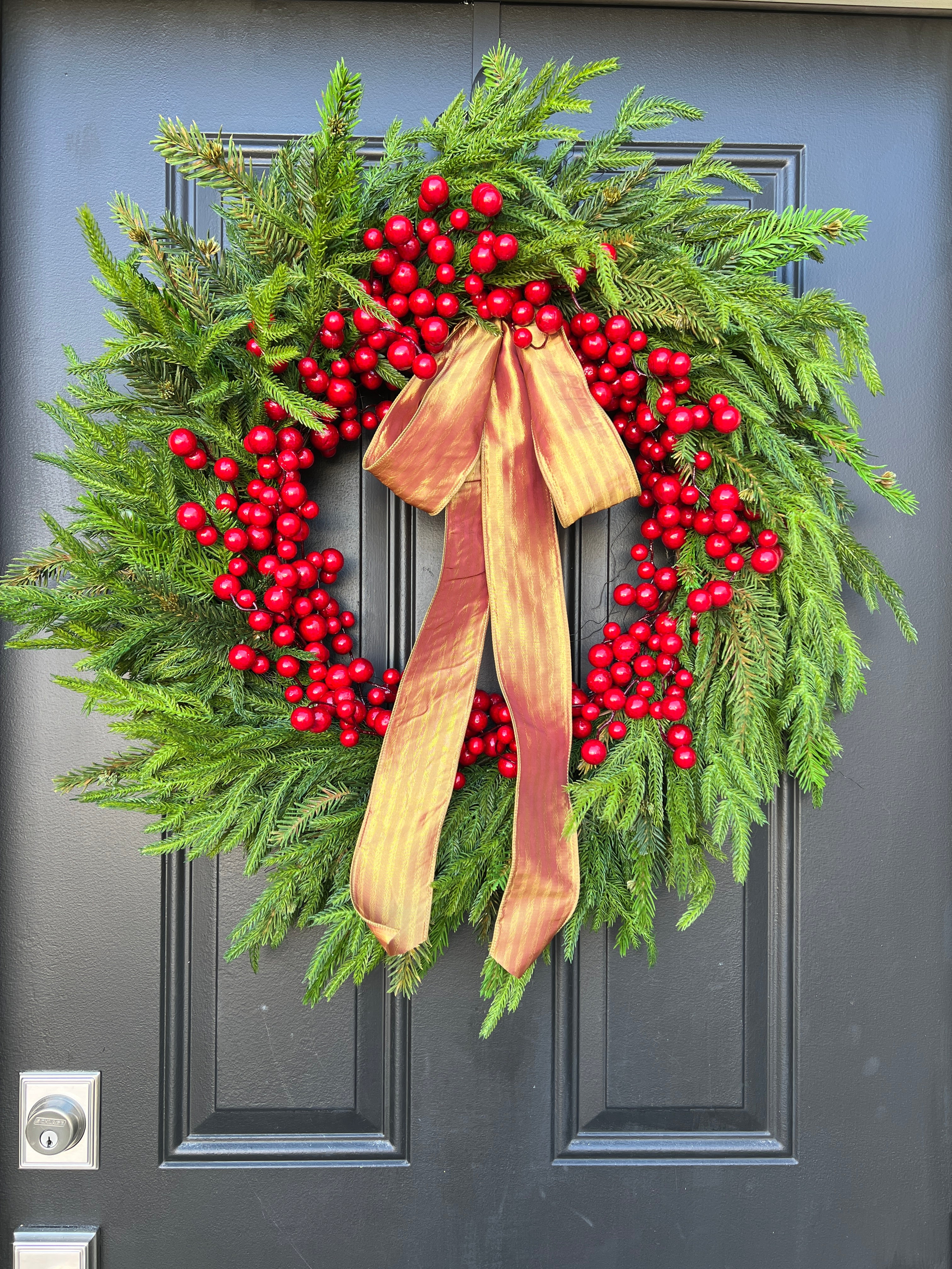 Christmas Red Berry and Pine Wreath