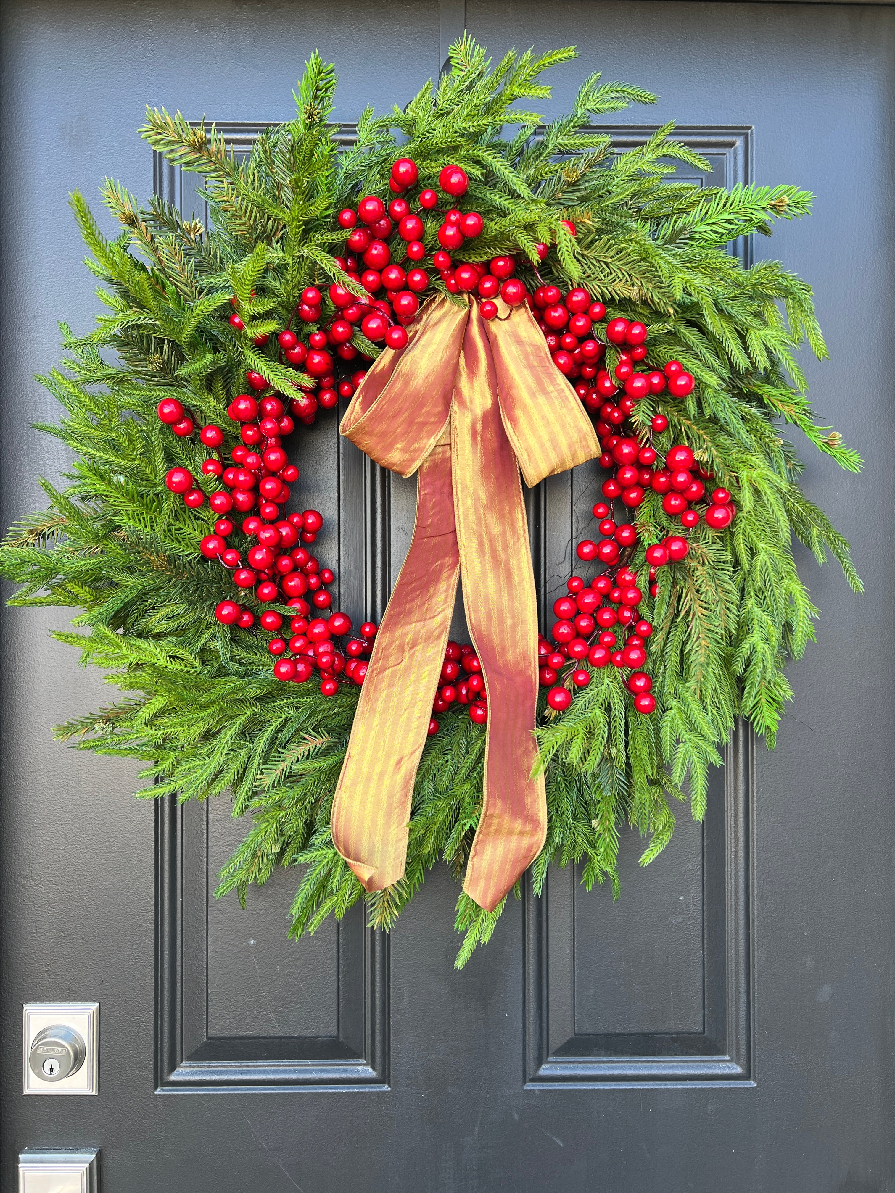 Christmas Red Berry and Pine Wreath