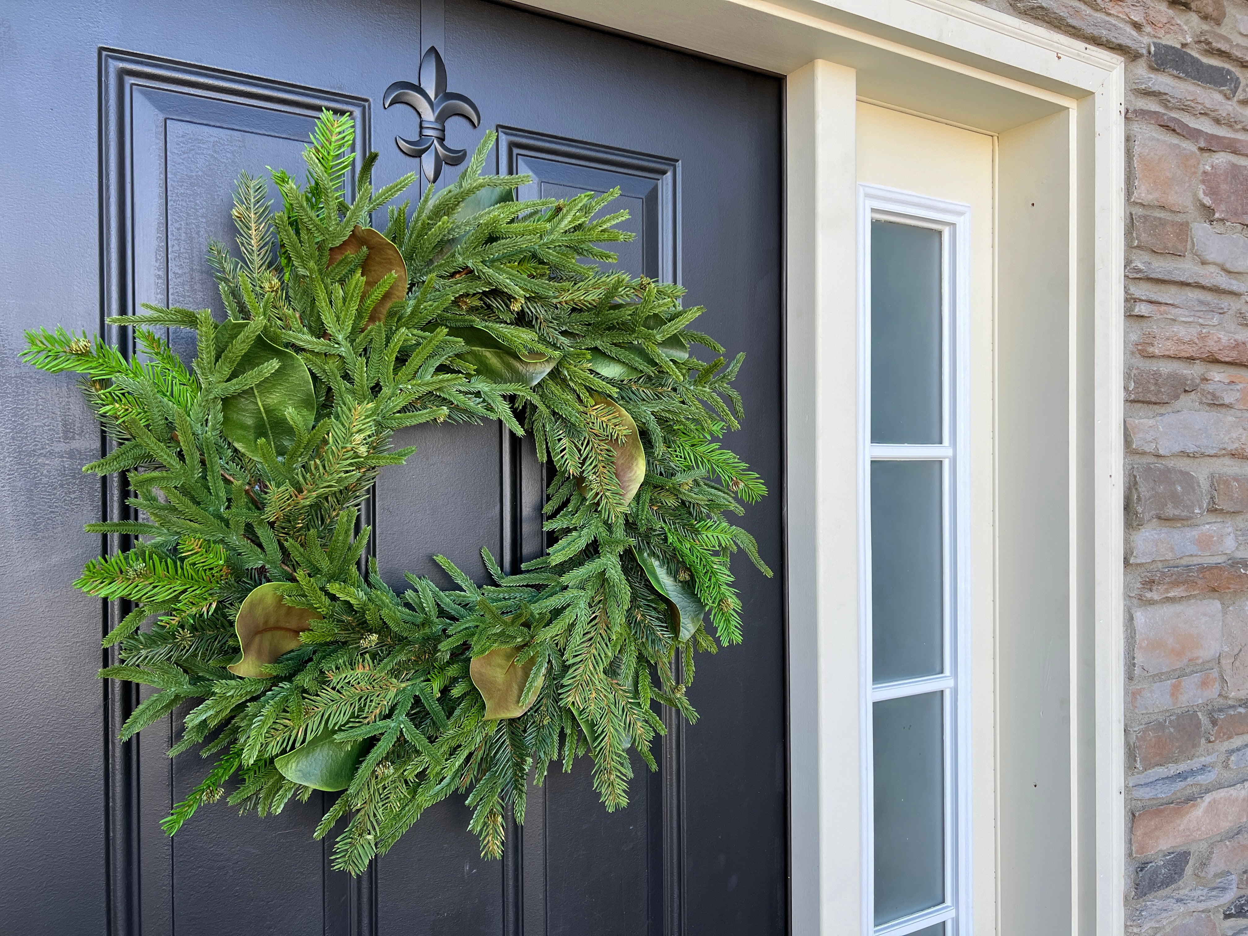 Magnolia Leaf and Pine Wreath for Winter