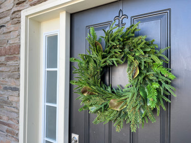 Norfolk Pine & Magnolia Wreath | Handcrafted Evergreen Elegance | - TwoInspireYou