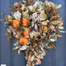 Cascading Pumpkin & Leaf Fall Wreath – Autumn Farmhouse Door Decoration - TwoInspireYou