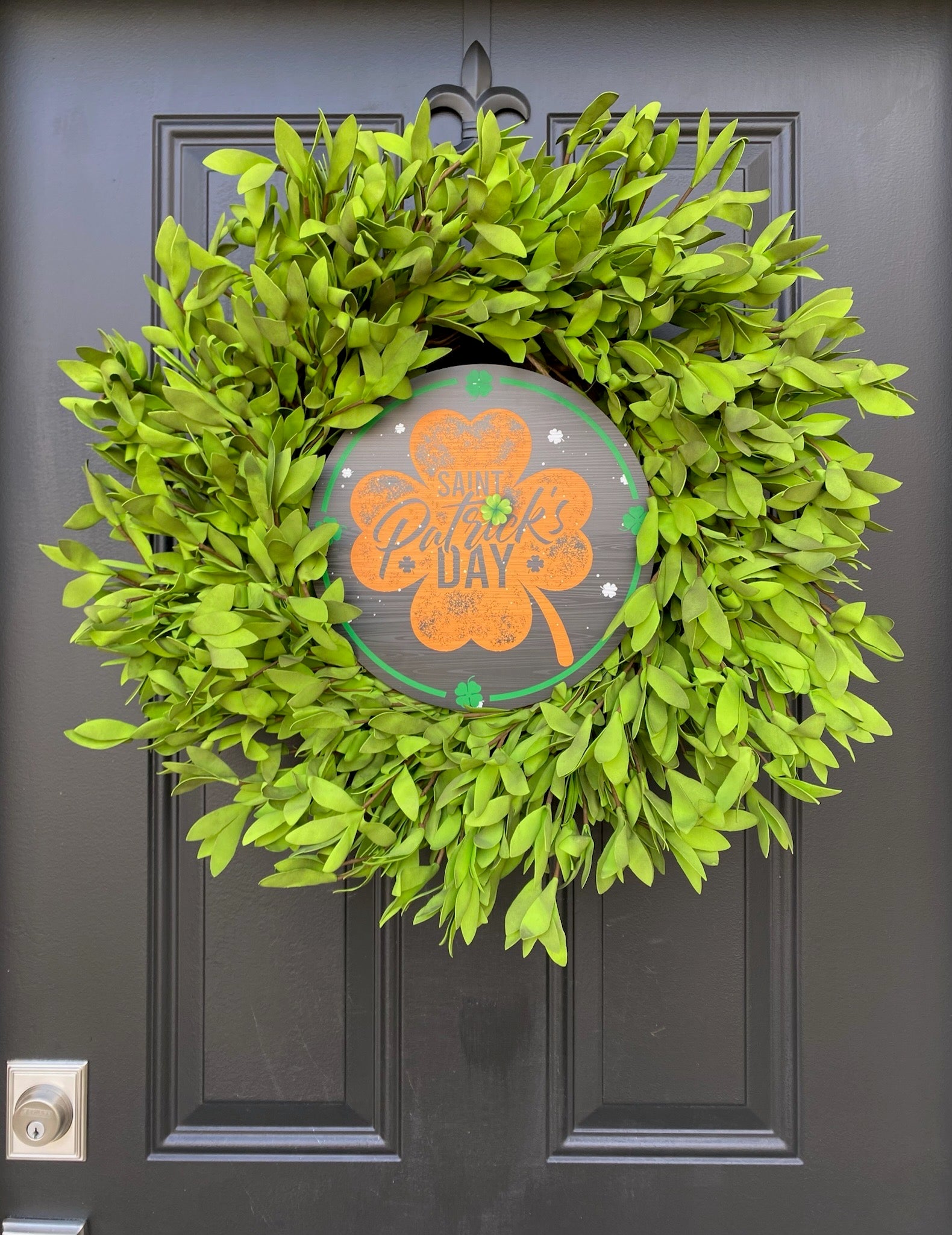 Saint Patrick's Day Decor Boxwood Wreath
