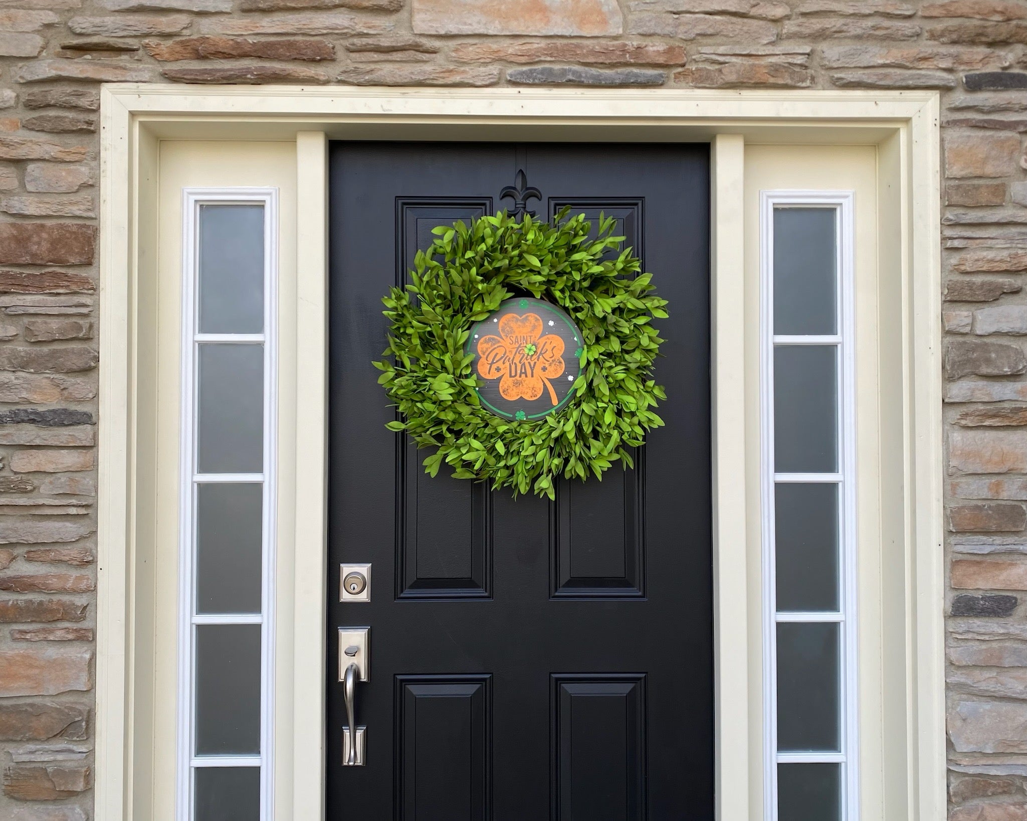 Saint Patrick's Day Decor Boxwood Wreath