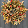 Brown & Red Leaf Berry Fall Wreath – Rustic Thanksgiving Door Décor - TwoInspireYou