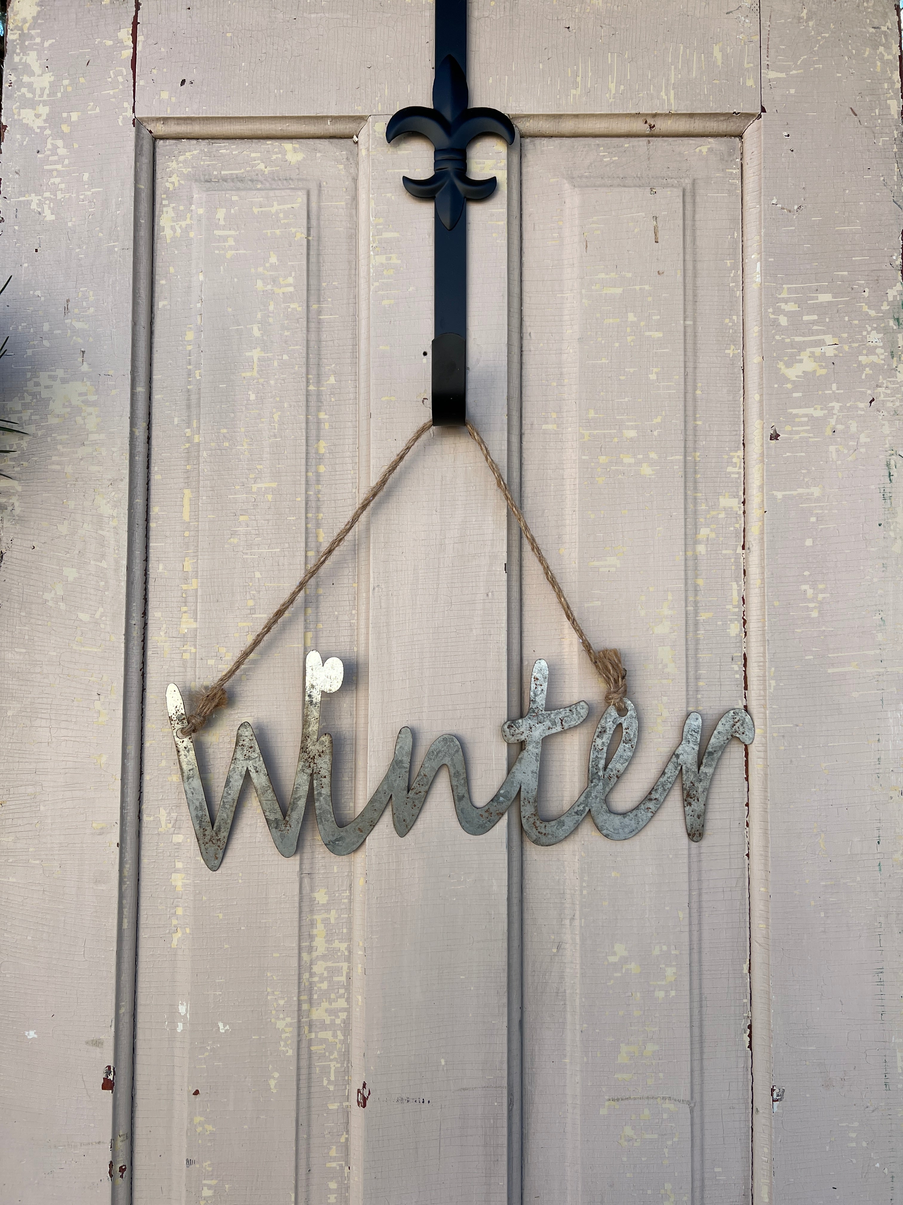 Winter Metal Sign for Christmas Decor