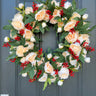 Holiday Peony Wreath with Red Berries - TwoInspireYou