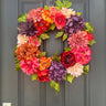 Rich Fall Dahlia & Hydrangea Wreath - TwoInspireYou