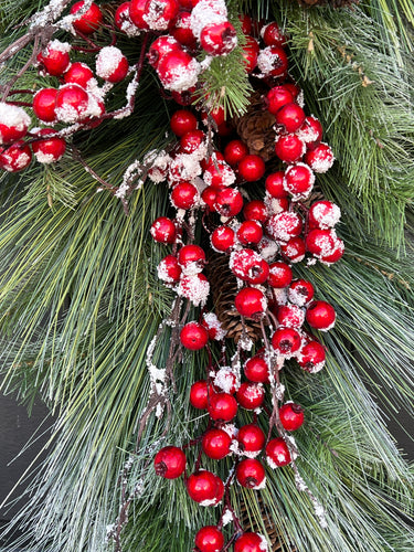 Frosted Berry Pine Swag Wreath - TwoInspireYou
