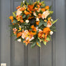 Caramel and Cream Peony Wreath with Fall Pods for Door Decor - TwoInspireYou