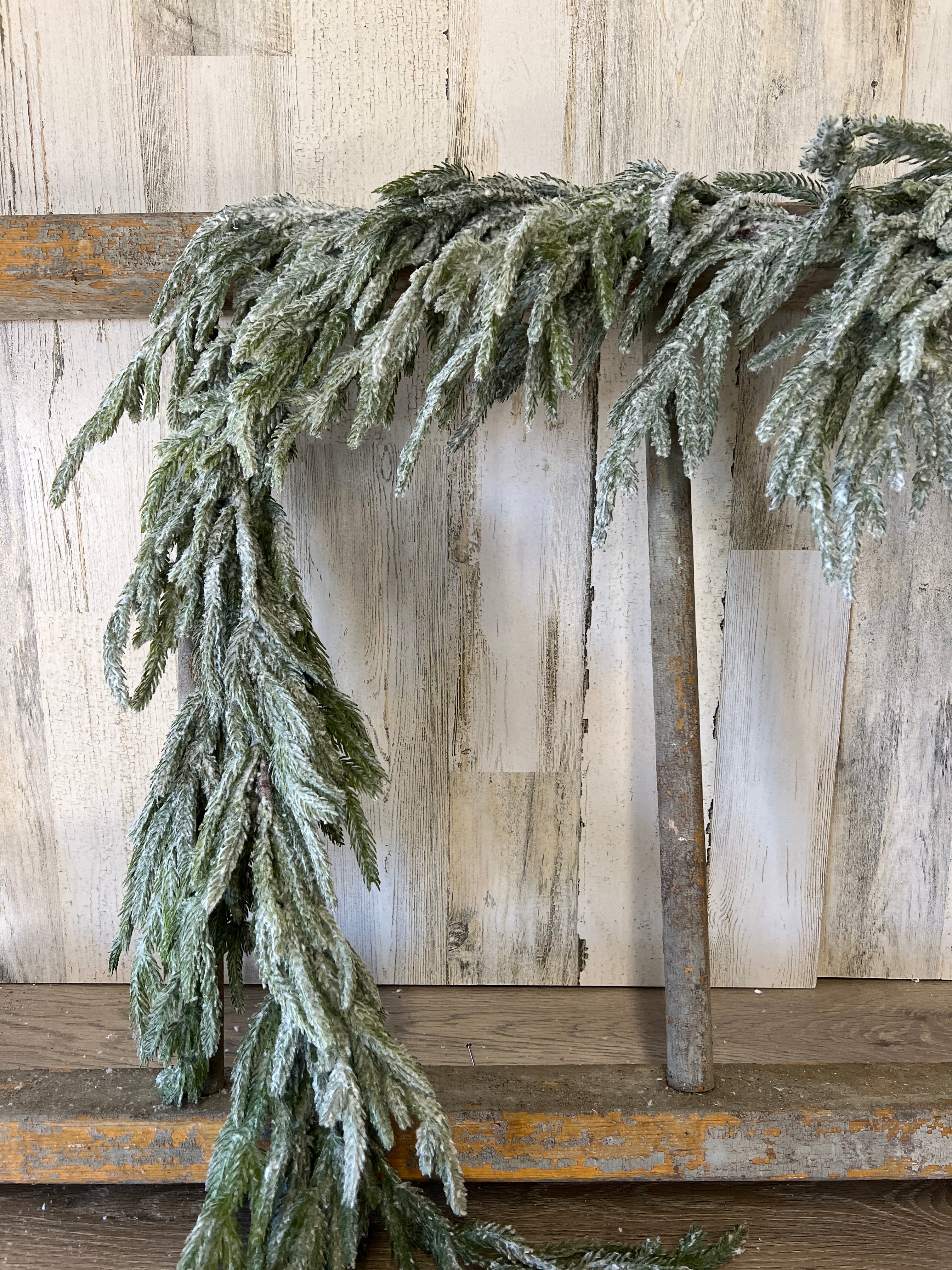 Flocked Norfolk Pine Garland