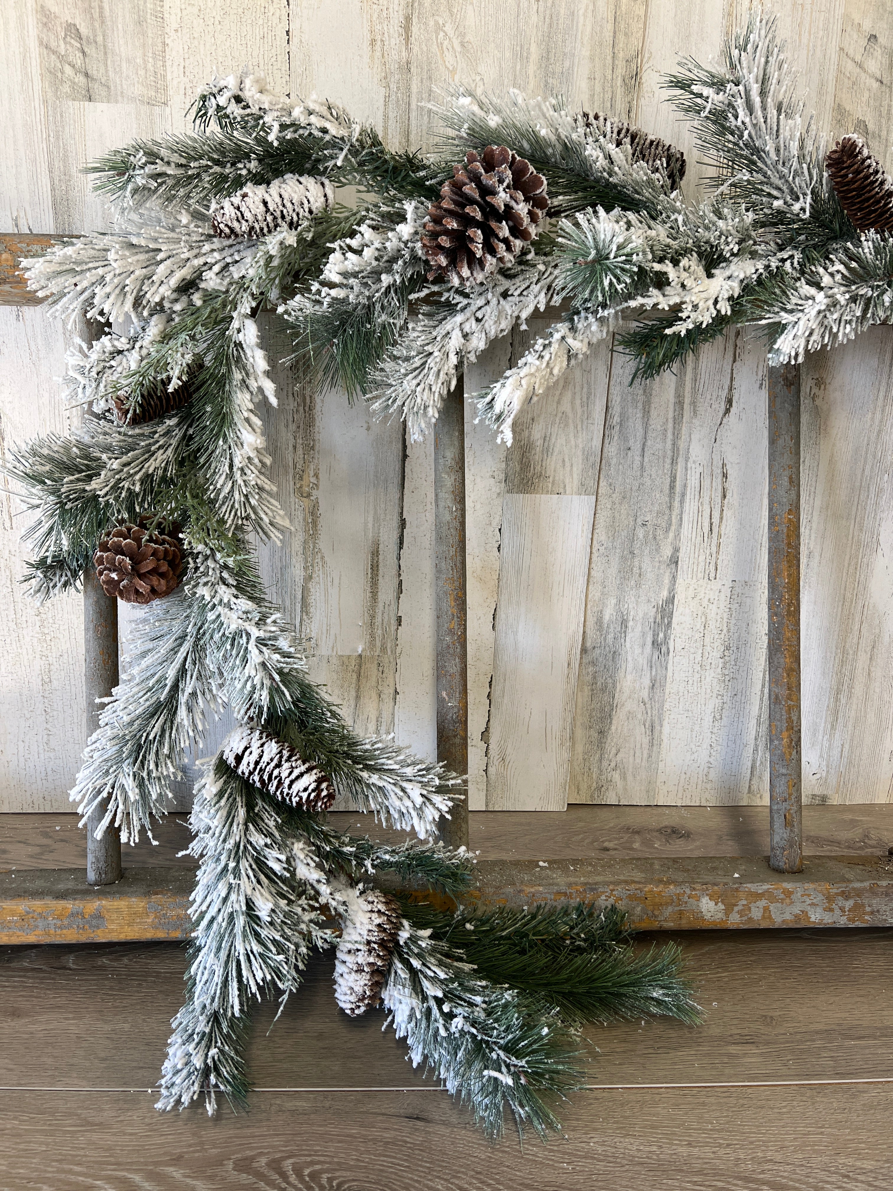 Snowy Pinecone Garland for Winter Decor