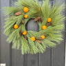 Rustic Long Needle Pine Wreath with Oranges and Pinecones | - TwoInspireYou