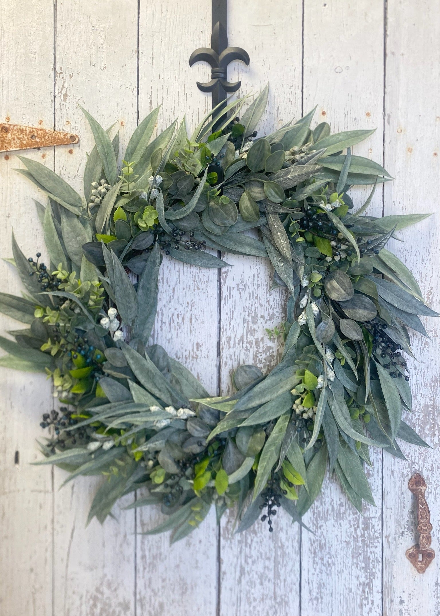 Everyday Modern Bay Leaf Wreath with Blueberries