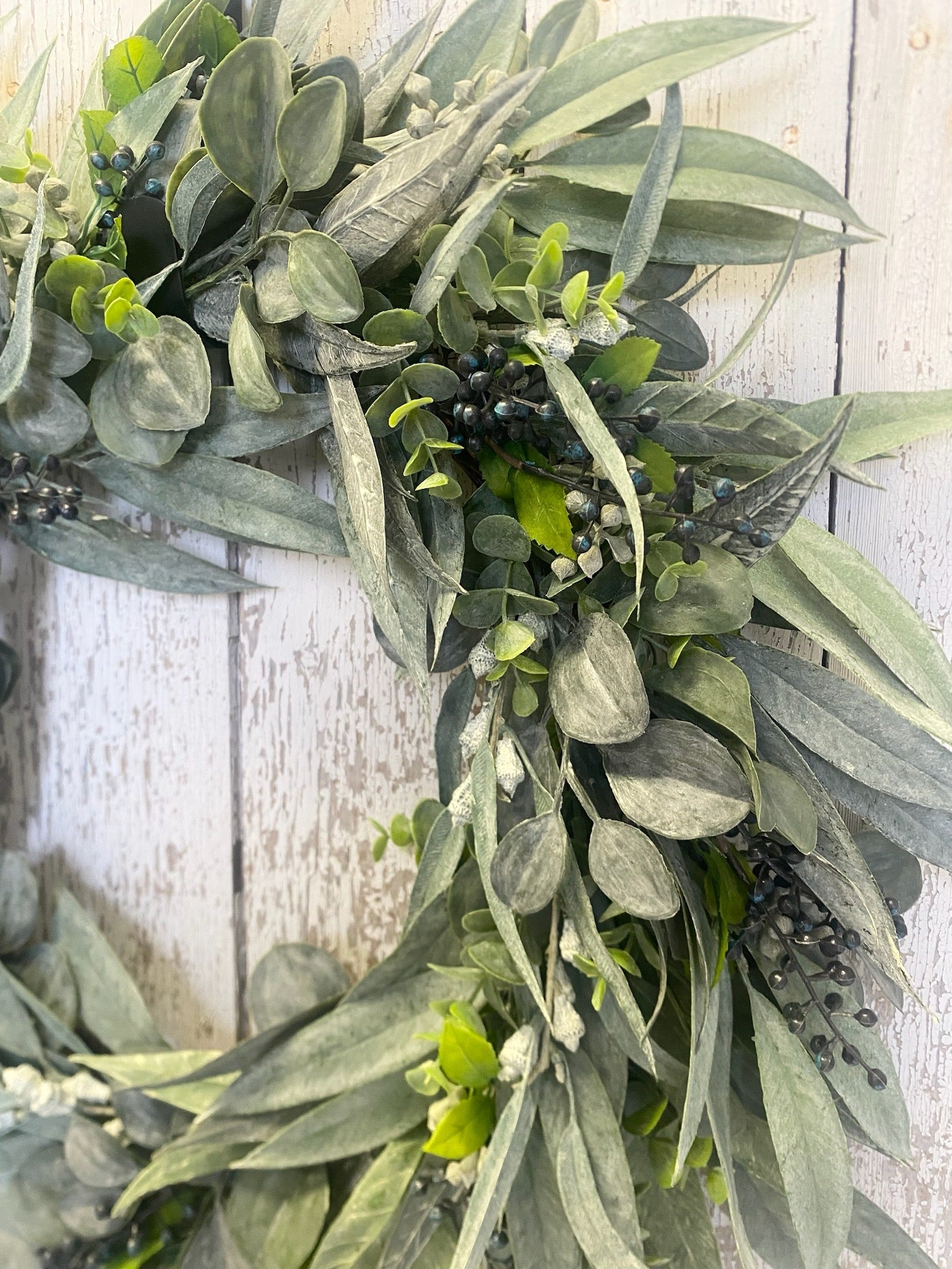 Everyday Modern Bay Leaf Wreath with Blueberries