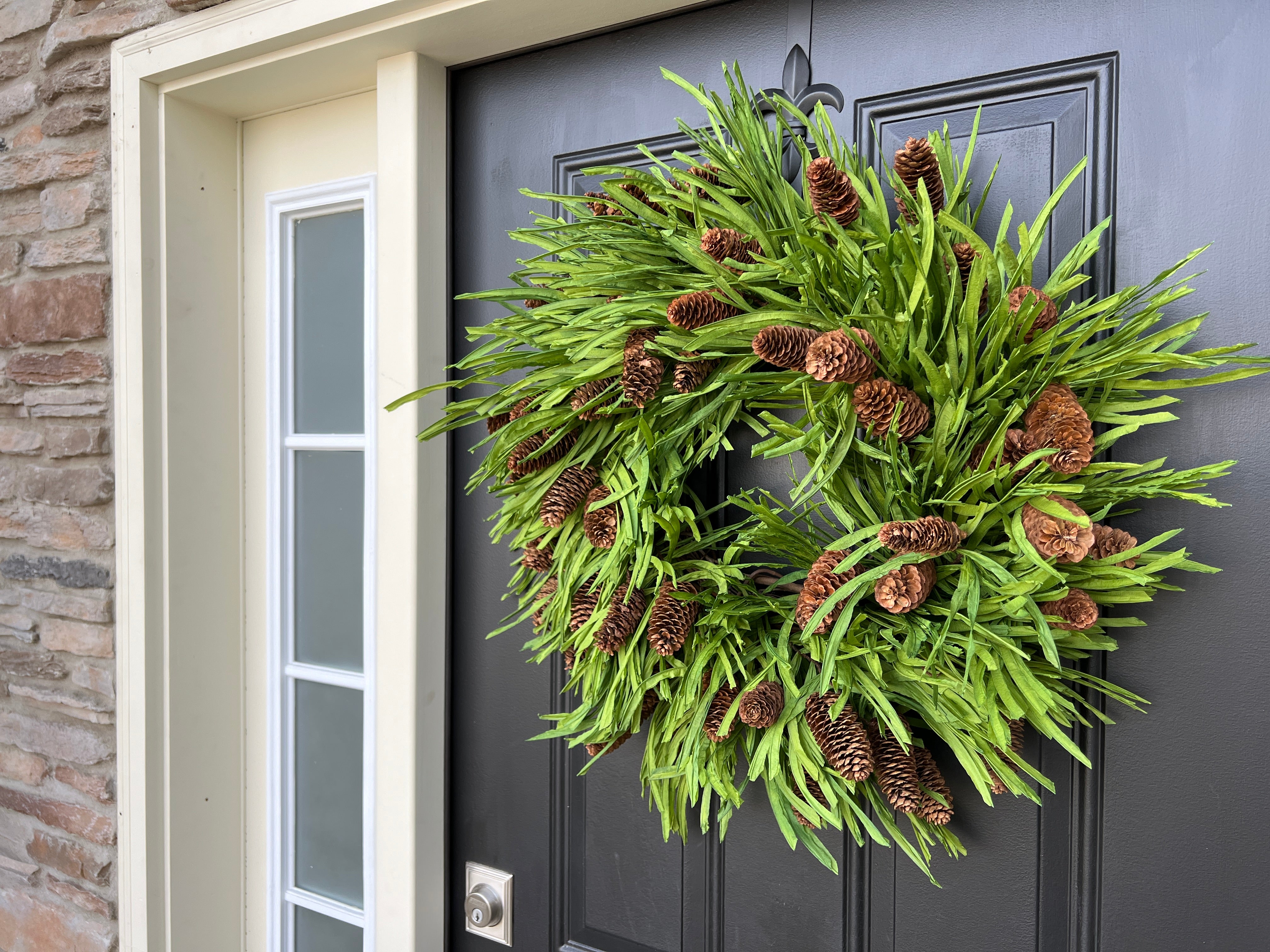 Tropical Winter Pinecone Wreath