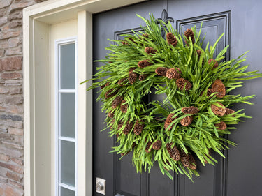 Tropical Winter Pinecone Wreath - TwoInspireYou