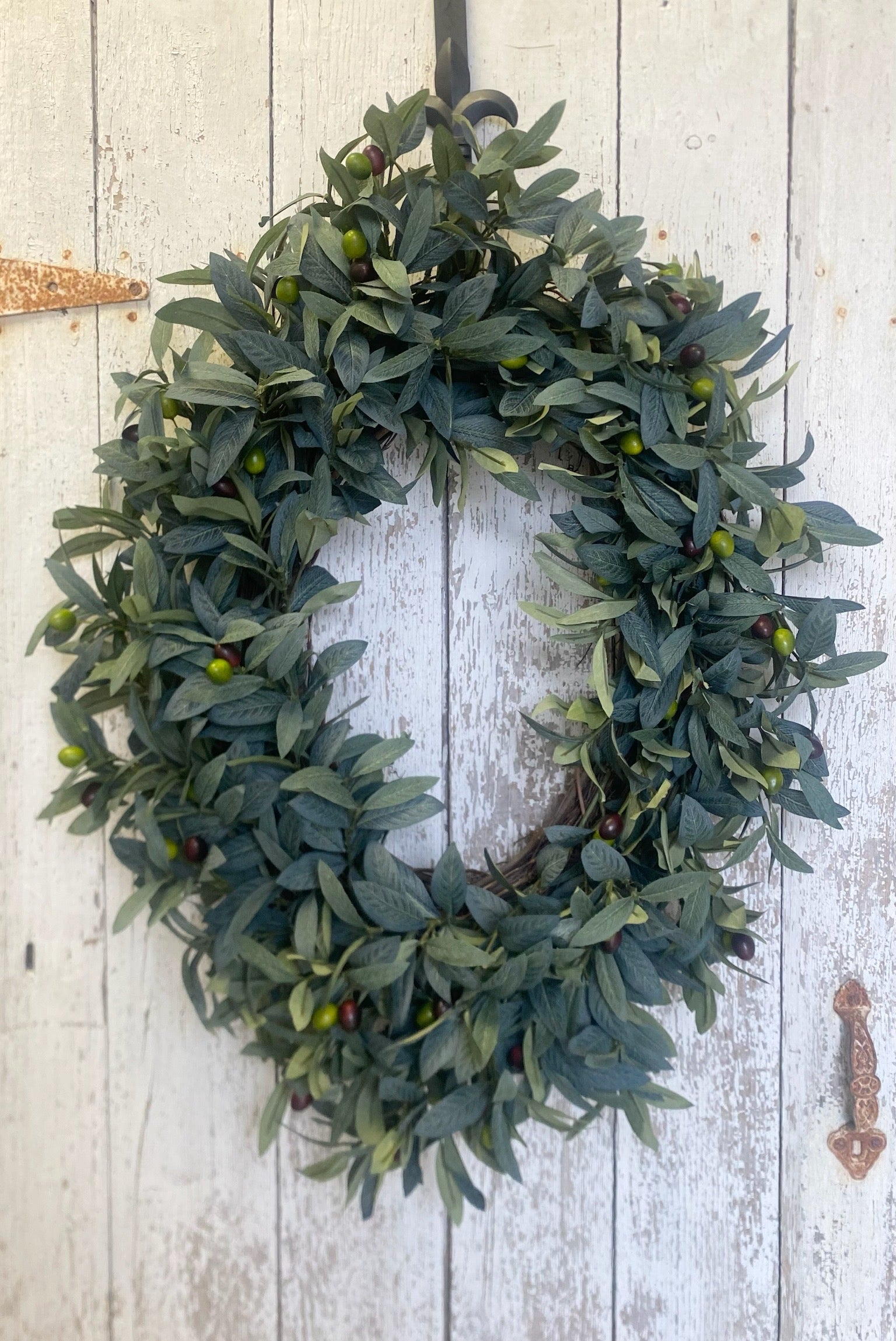 Lush Oval Olive Branch Wreath