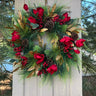 Red Magnolia Wreath with Gold Bay Leaf - TwoInspireYou