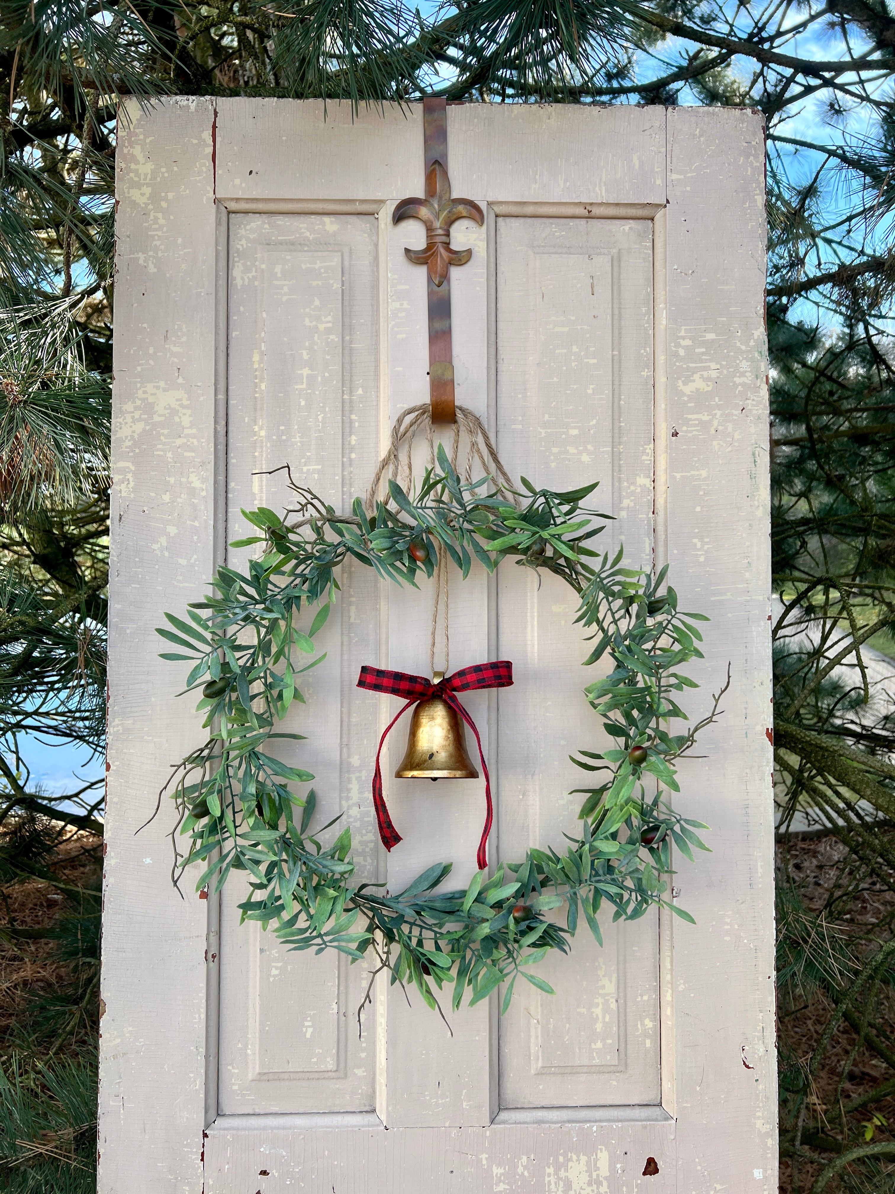 Exclusive and Hand-crafted Olive Branch Wreath with Bell for Christmas