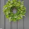 Greenery Wreath with White Flowers Spring Summer Front Door Decor - TwoInspireYou