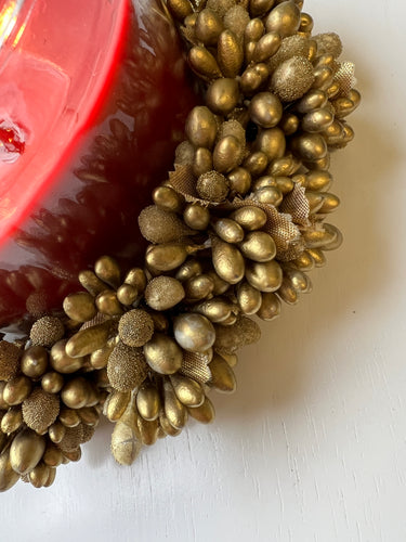 Small Berry Window Rings Gold Beaded Pip Berry Candle Rings for Decorating, Set of 2 Elegant ...