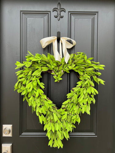 Wedding Faux Dried Boxwood Heart - TwoInspireYou