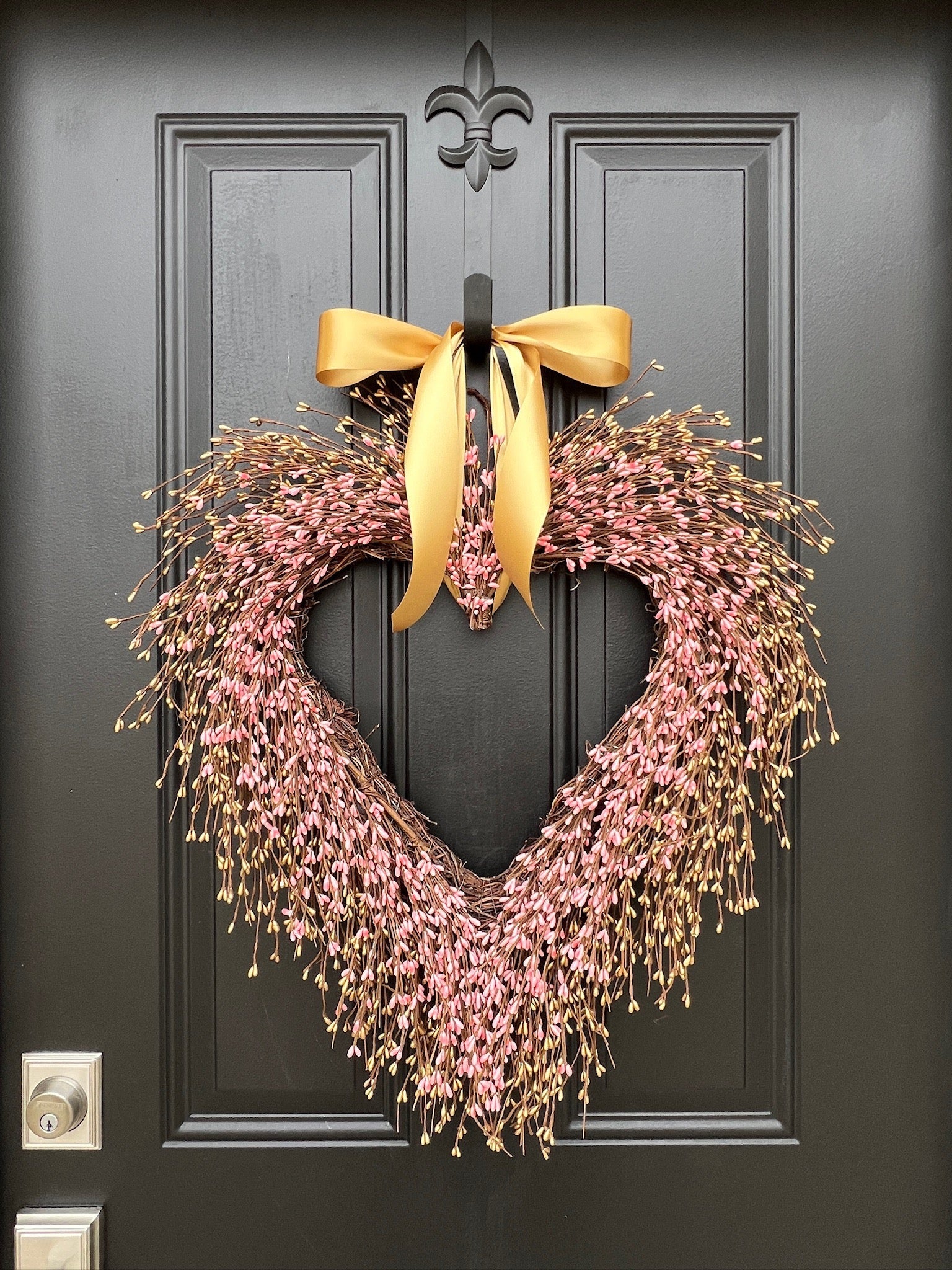 Gold & Pink Galentine's Day Heart Wreath